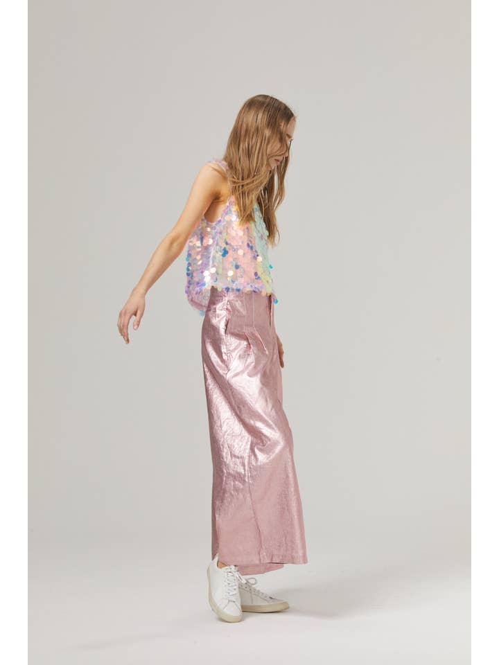 Mermaid Sequin Top - Aqua Big Sequins