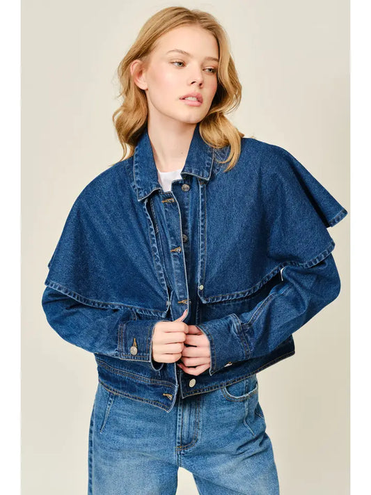 Cape Denim Jacket - Dark Denim