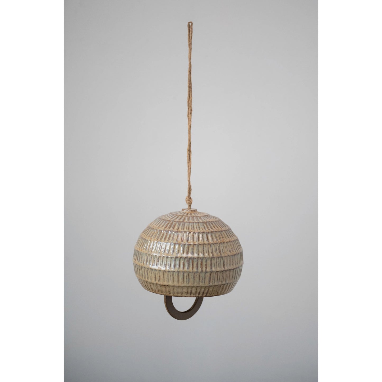 Large Debossed Stoneware Bell