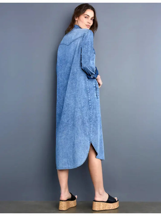Pocket Shirtdress - Iceland Blue