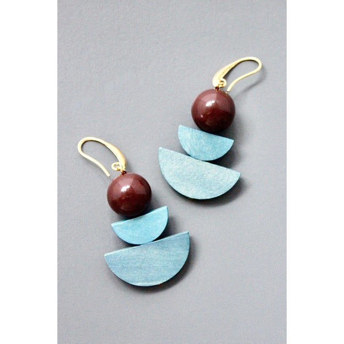 Wood and Acrylic Earrings