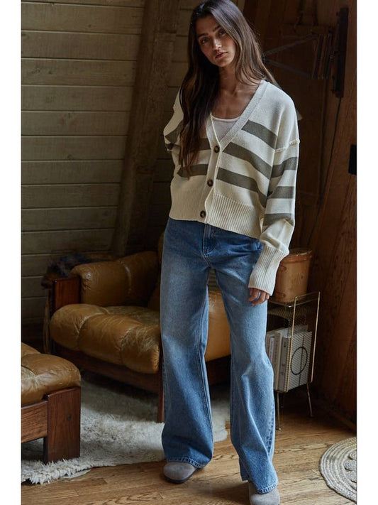 Irena Cardigan - Cream Olive