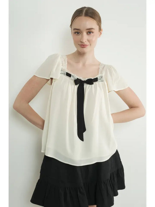 Square Neck Blouse - Off White