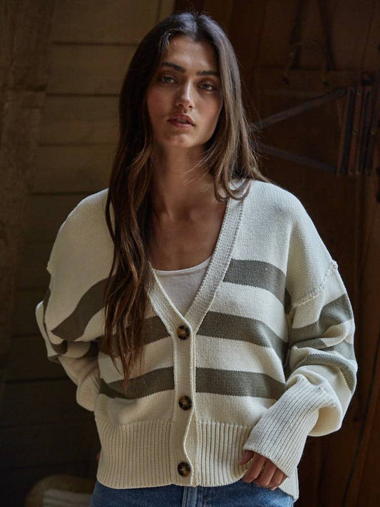 Irena Cardigan - Cream Olive