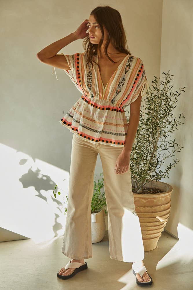 The Estella Top - Ivory Coral