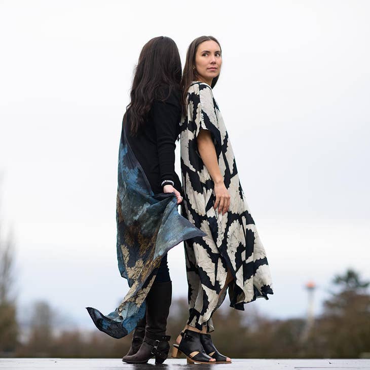 Silky Block Print Dress - Sunset