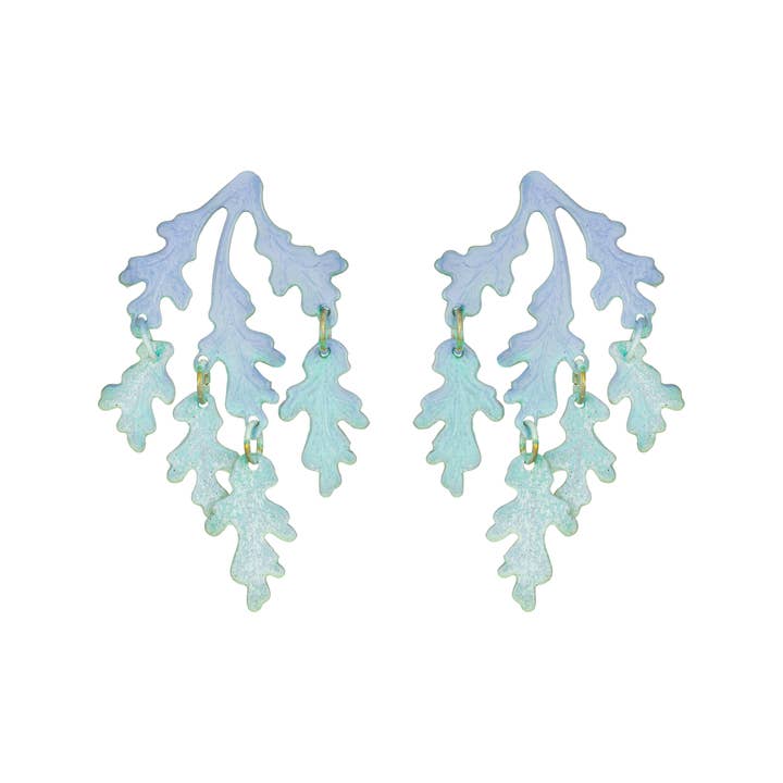 Weeping Oak Earrings - Azure
