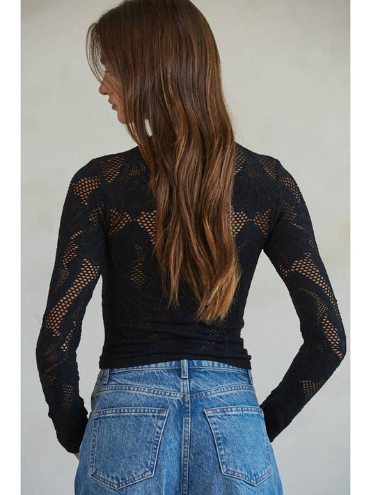 Seamless Jacquard Top - Black