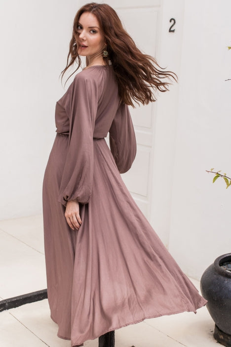 Linda High Low Dress - Mocca