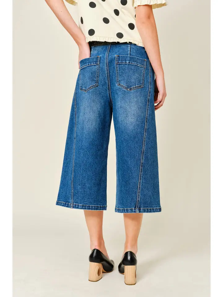 Side Line Bermuda Barrel Shorts - Denim
