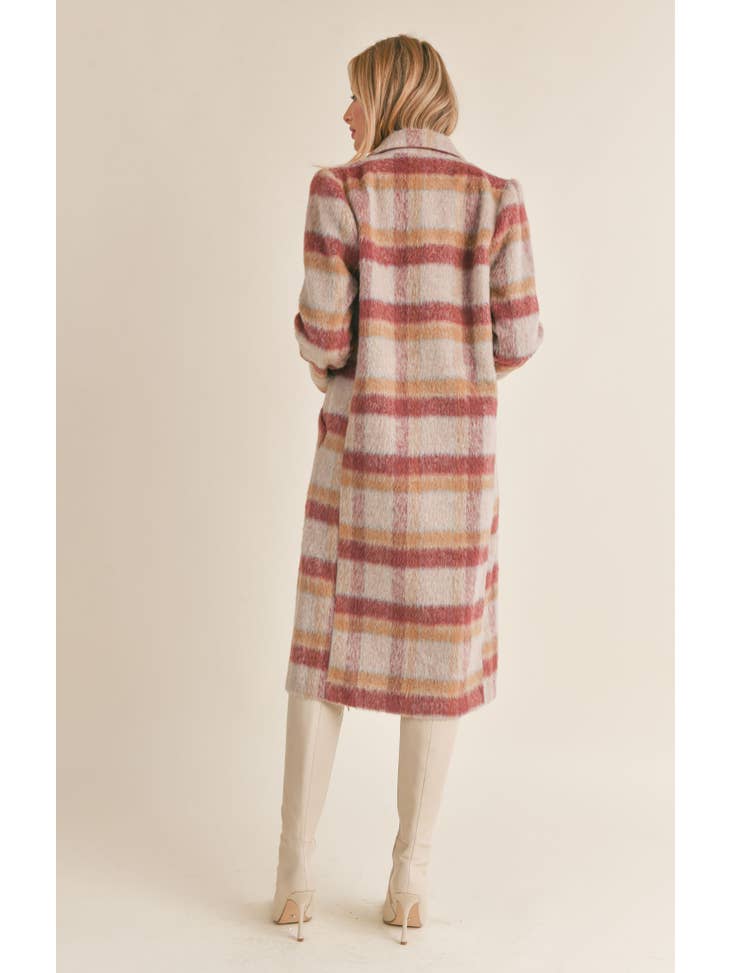 Kristiana Double Breasted Coat - Wine