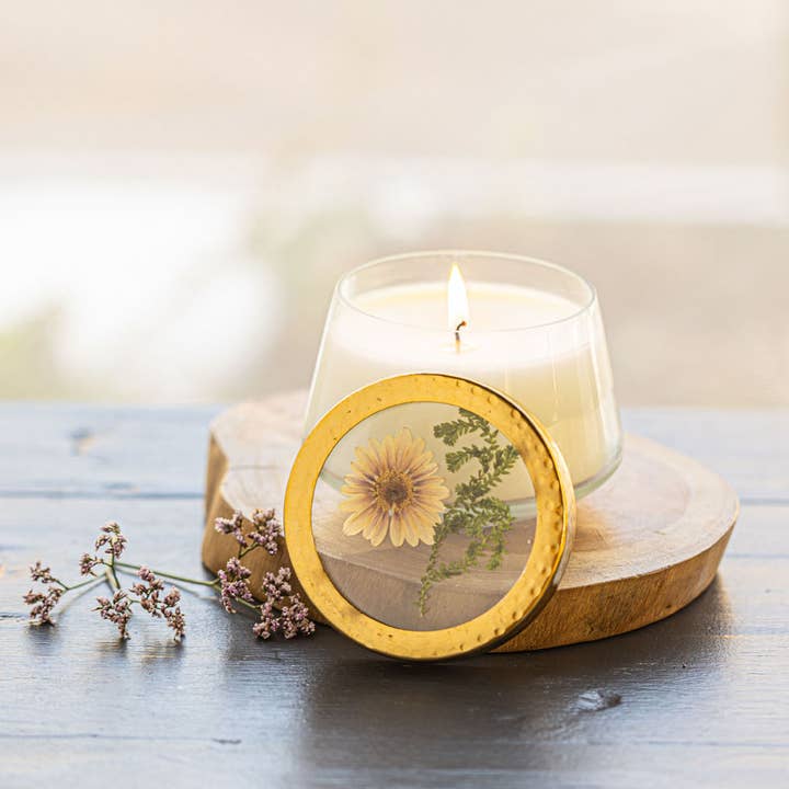 Vanilla Rain Floral Candle - Medium