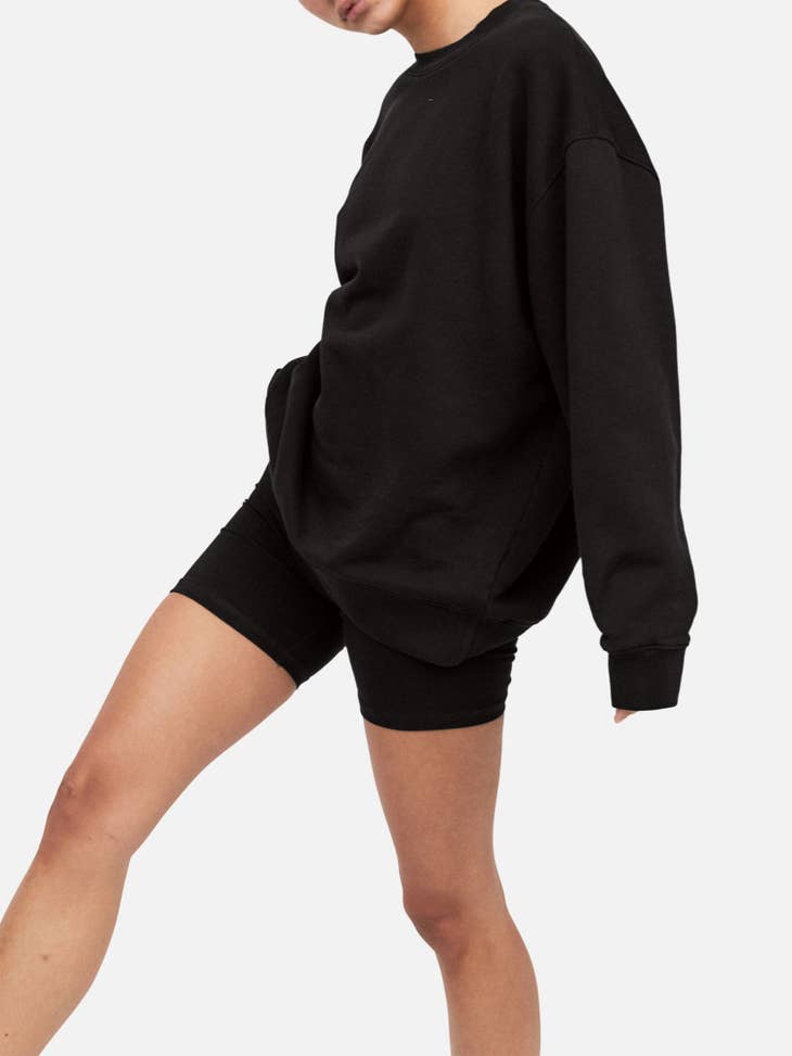 Fleece Oversized Sweatshirt - Jet Black
