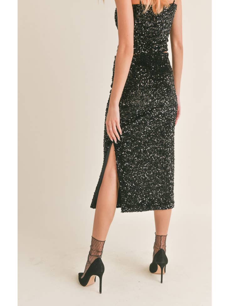 Illuminate Midi Skirt - Black
