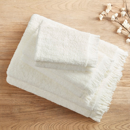 Terry Cotton Fringed 6-Piece Towel Set - Ivory