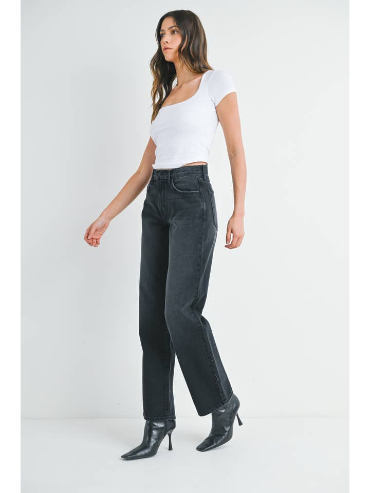 Relaxed Straight - Washed Black