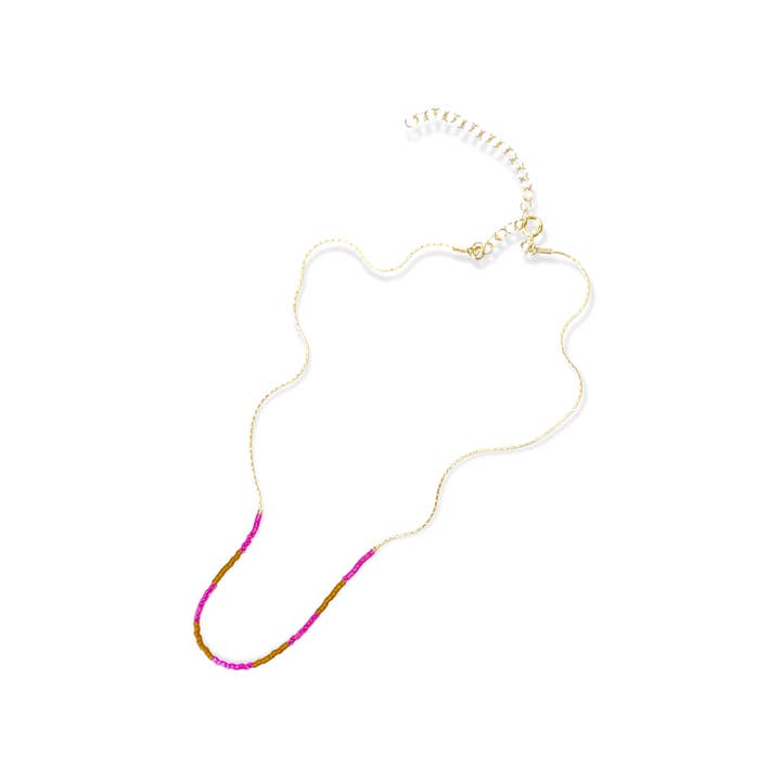 Kaleid Necklace - Fuschia & Mustard