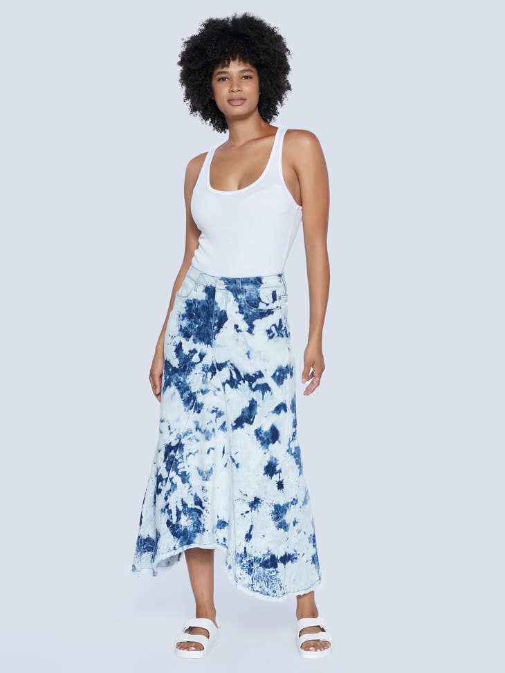 Selma Pieced Denim Maxi Skirt - Ozone Blue - Final Sale