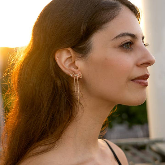 Disco Bow Stud - Gold