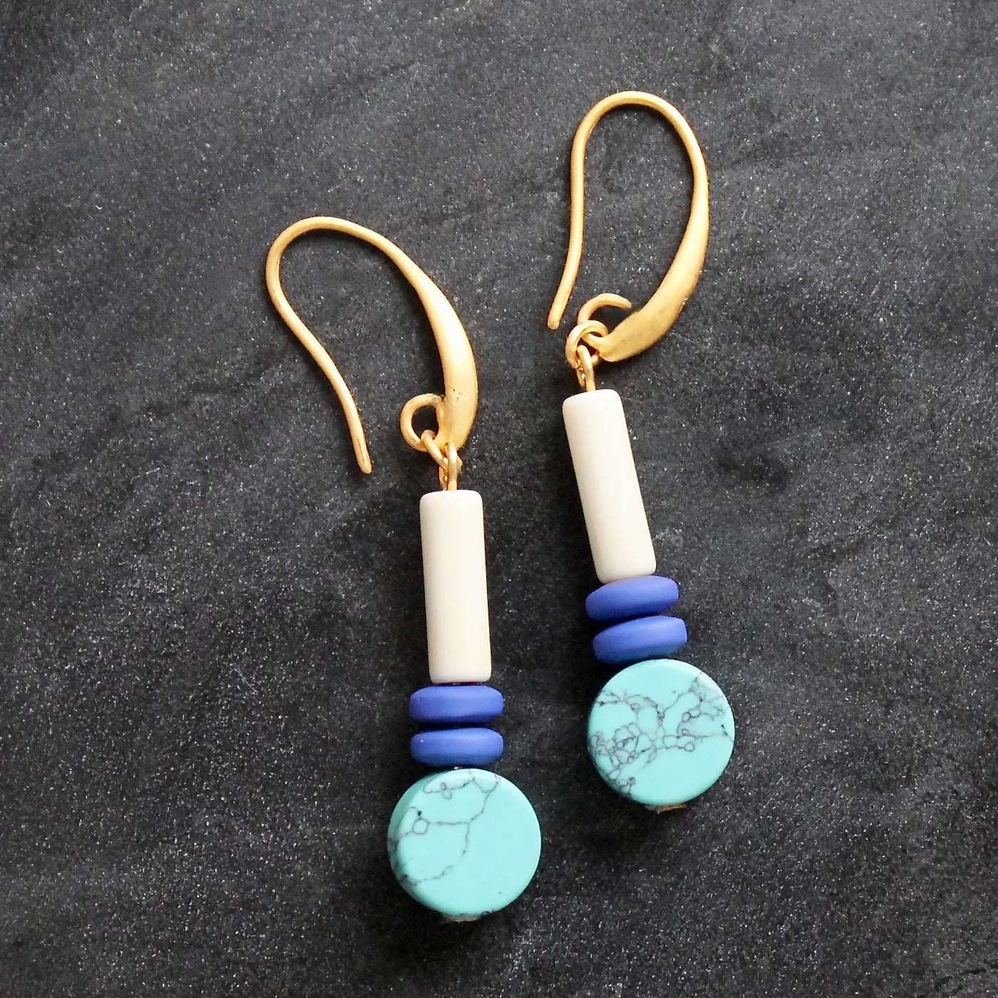 Turquoise and Cobalt Earrings