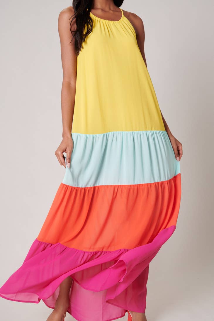 Rainbow Rays Maxi Dress - Multi