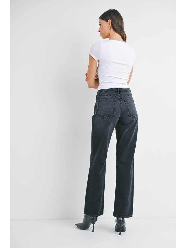 Relaxed Straight - Washed Black