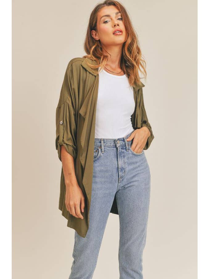 Jet Set Trench - Olive