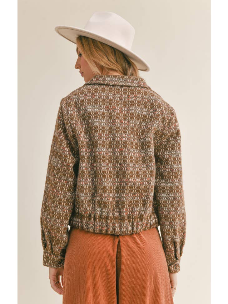 Celeste Crop Jacket - Brown Multi
