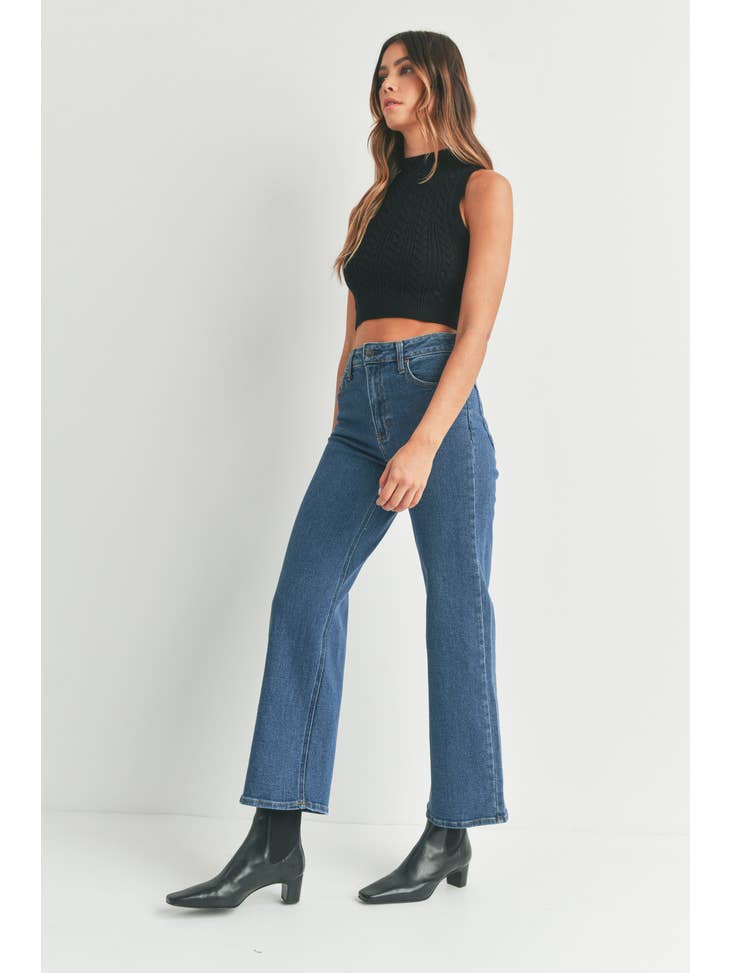 High Rise Full Length Straight - Dark Wash