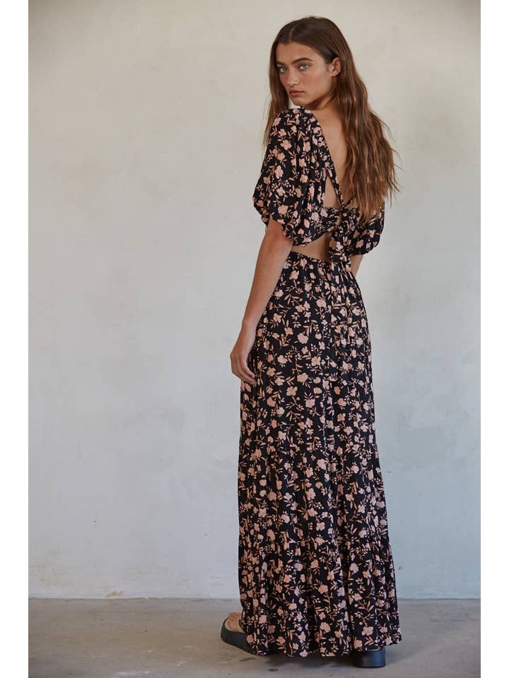 Camellia Maxi Dress - Black Multi