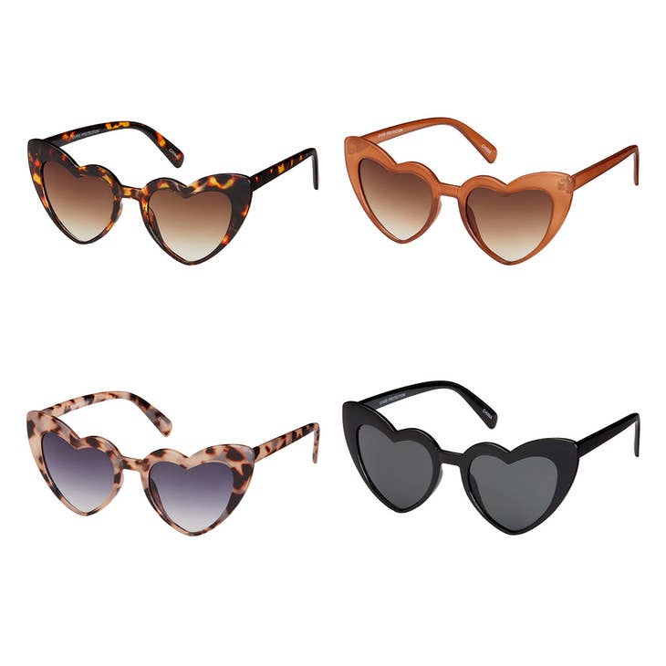 Cat Eye Heart Sunglasses - Darks