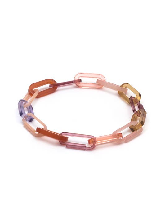 Supernova Chunky Chain Collar Necklace - Translucent Rose