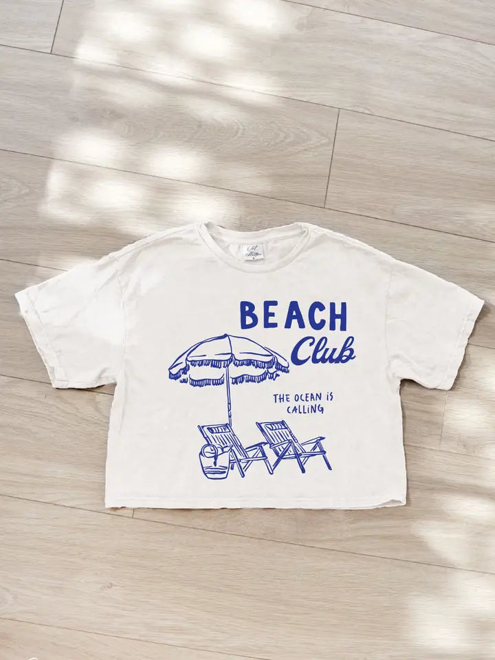 Beach Club Cropped Tee - Cream