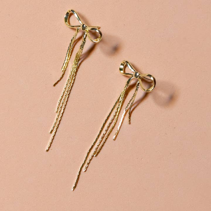 Disco Bow Stud - Gold