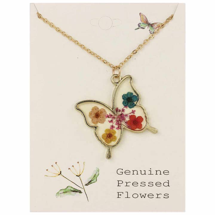 Dried Floral Necklace - Butterfly Bouquet