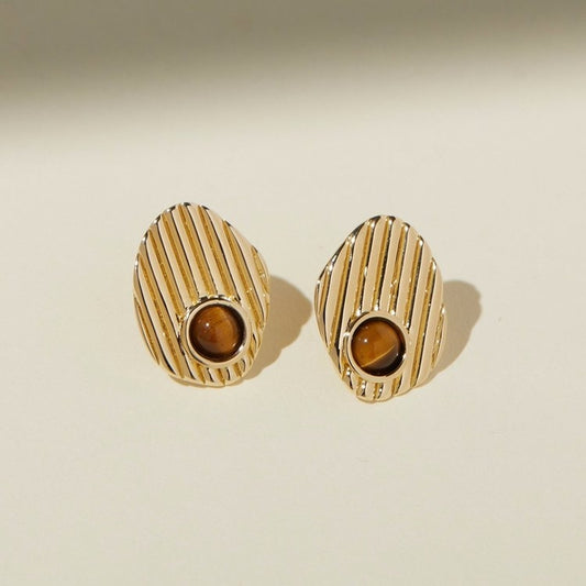 Rio Earrings - Tigers Eye