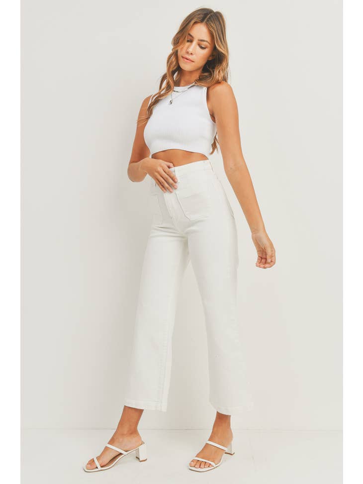 Patch Pocket Wide Leg - Off White