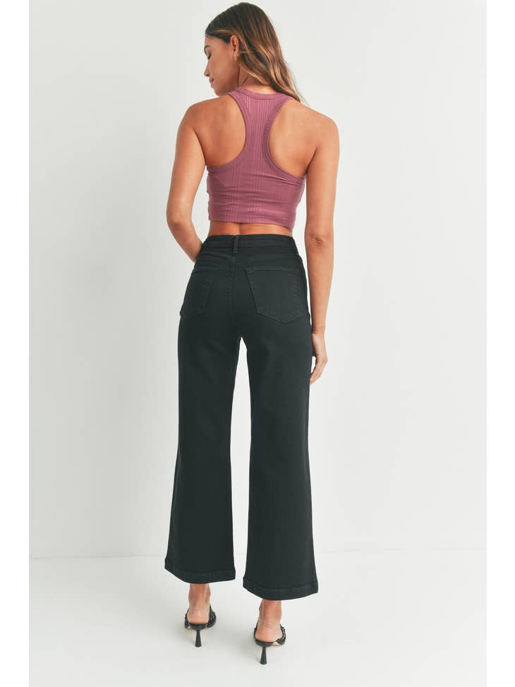 Patch Pocket Wide Leg - Black