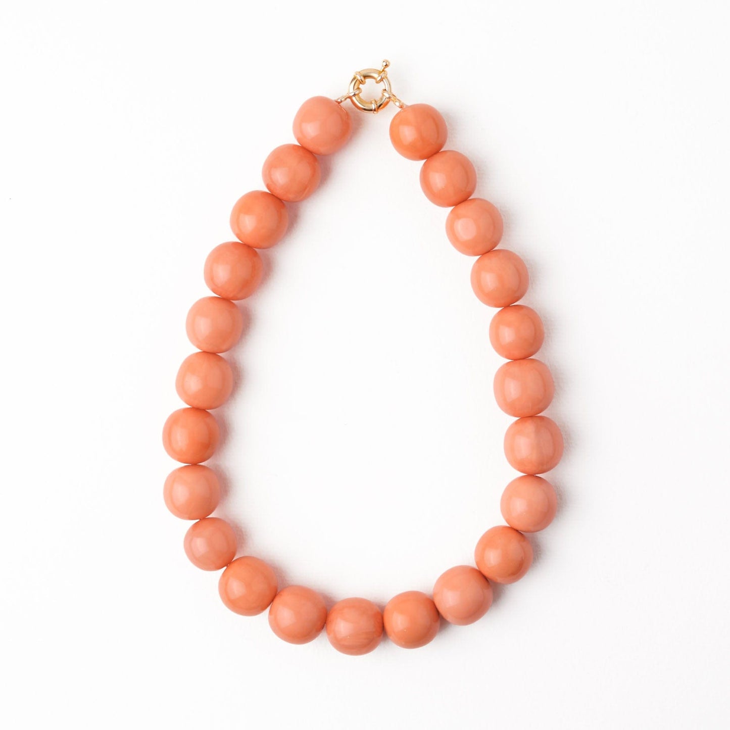 Iris Large Resin Bead Necklace - Coral