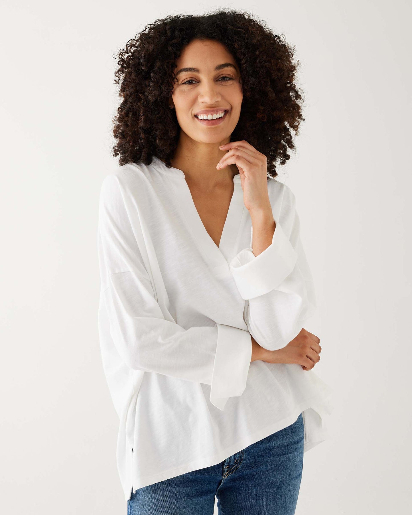 Amelia Long Sleeve Tee - White