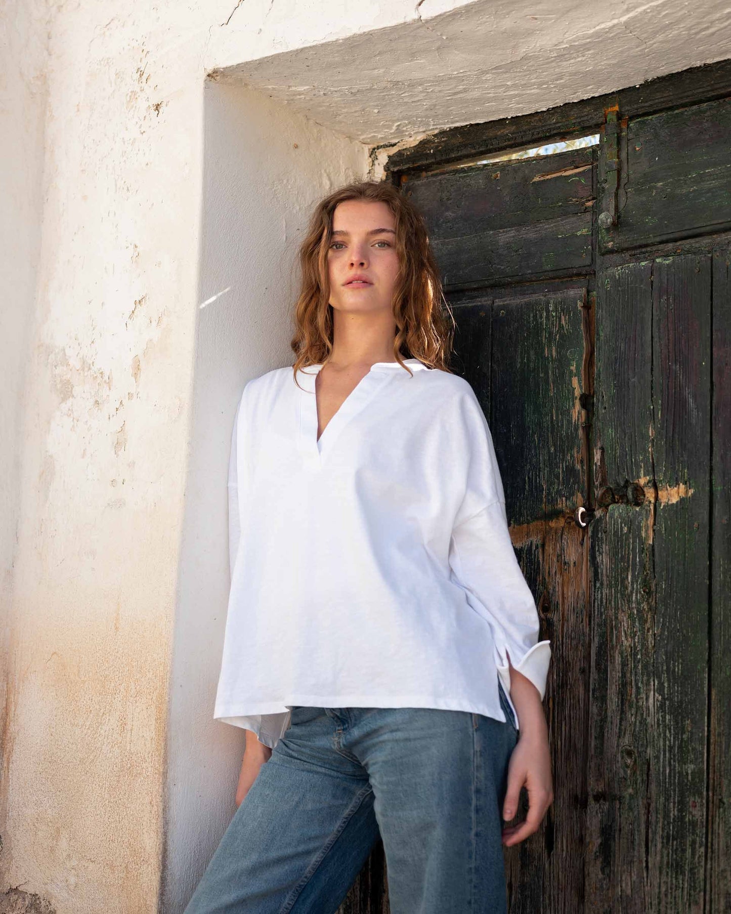 Amelia Long Sleeve Tee - White