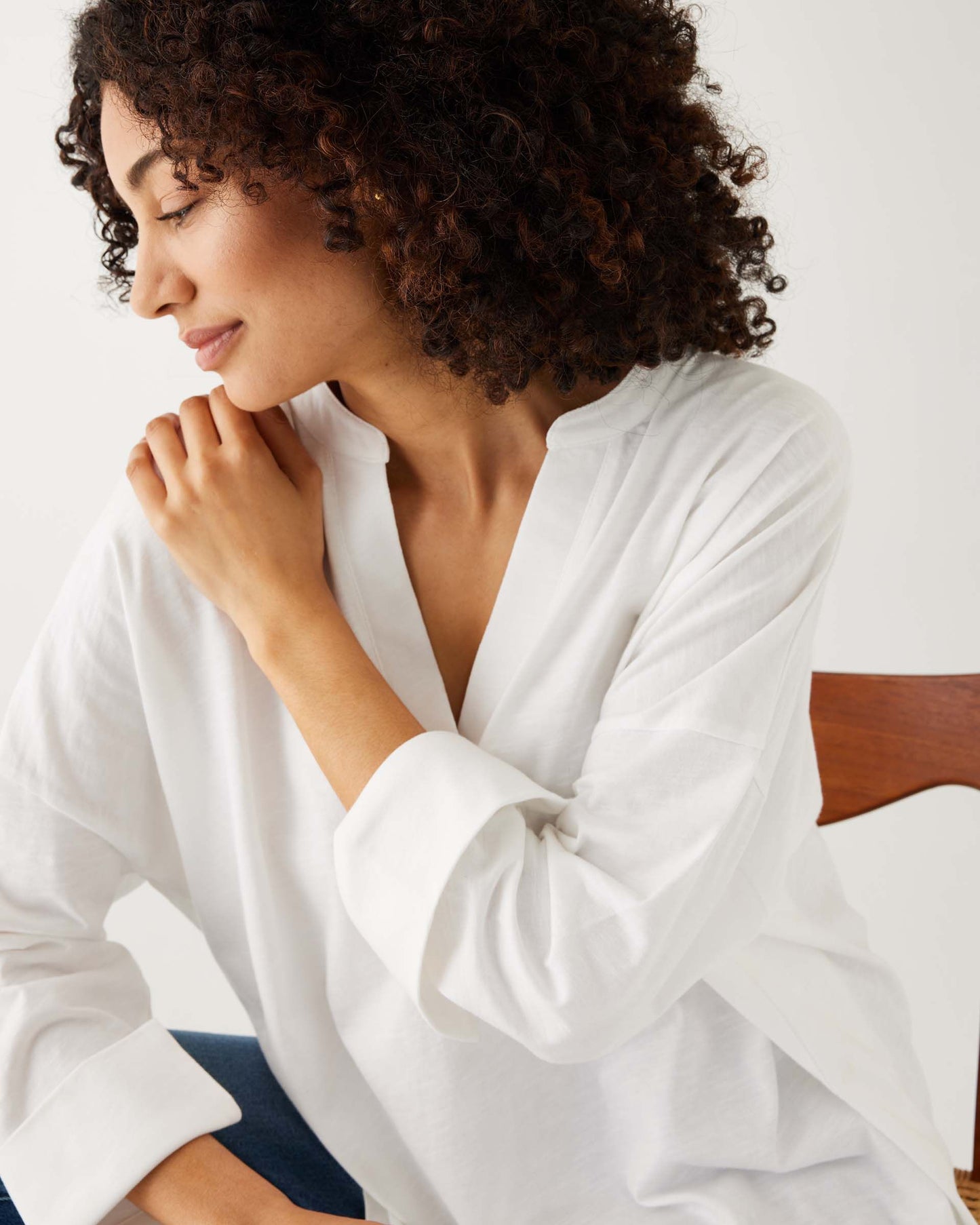 Amelia Long Sleeve Tee - White