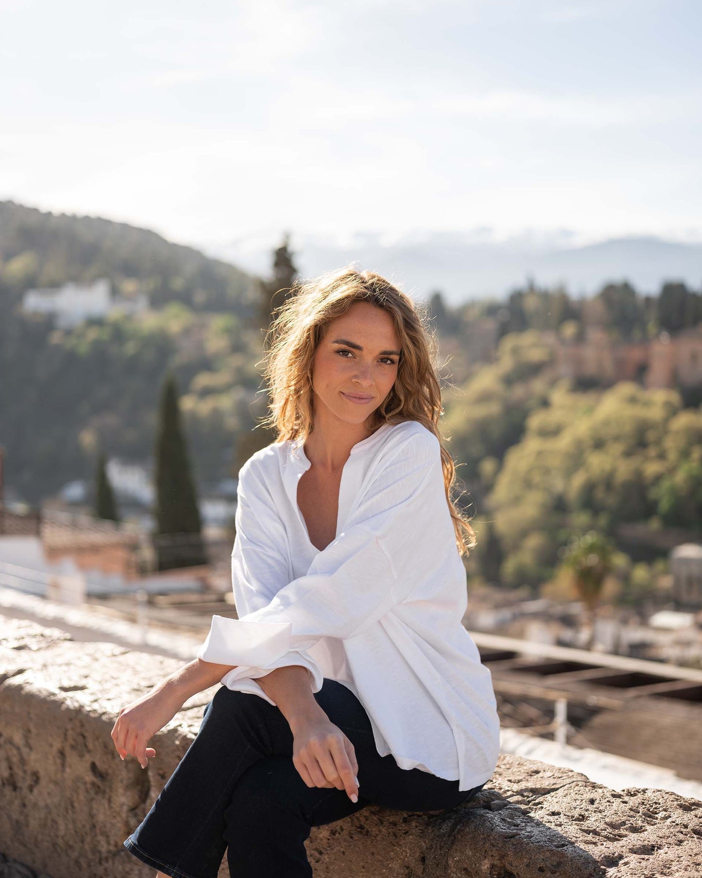 Amelia Long Sleeve Tee - White