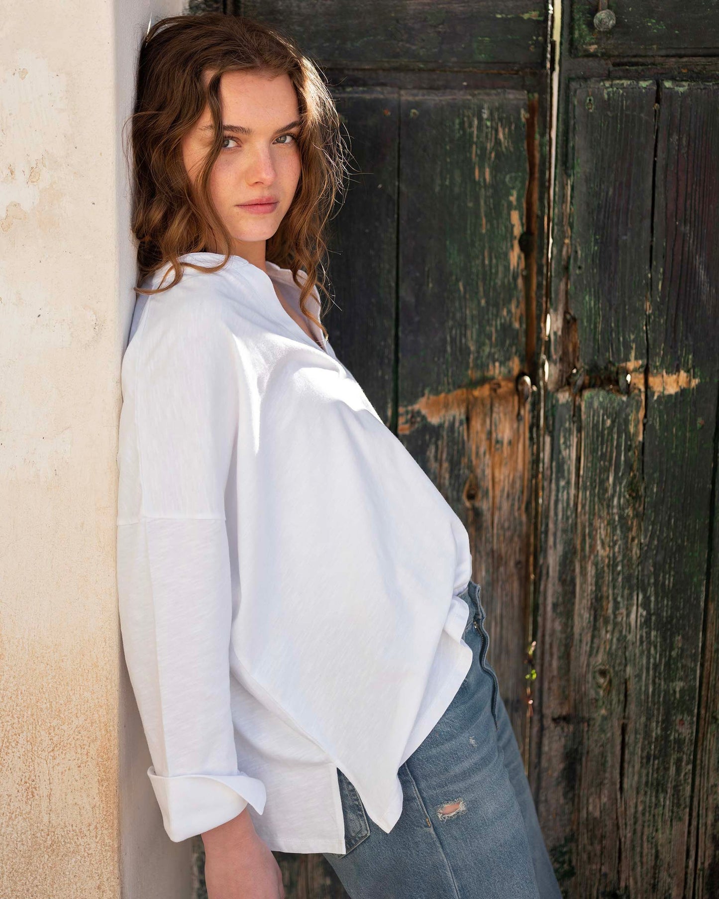 Amelia Long Sleeve Tee - White
