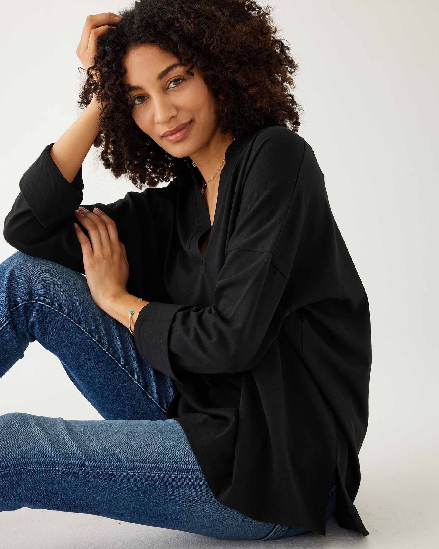 Amelia Long Sleeve Tee - Black