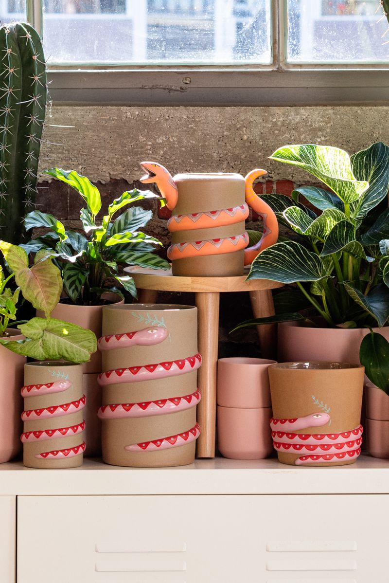 Pink Serpent Pot