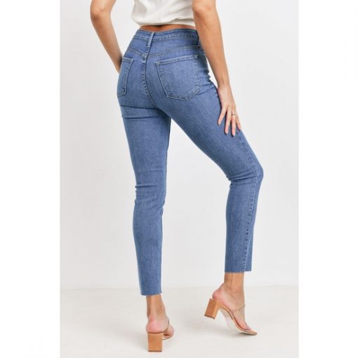 High Rise Scissor Cut Skinny - Medium Wash