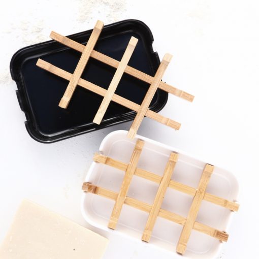 Bamboo Soap Dish - White
