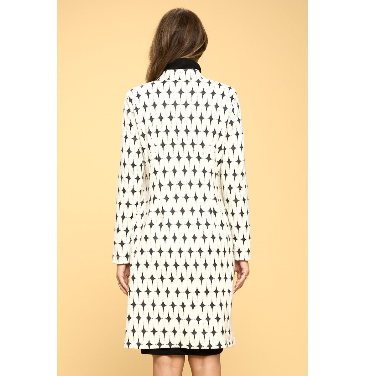 Knit Jacquard Open Coat