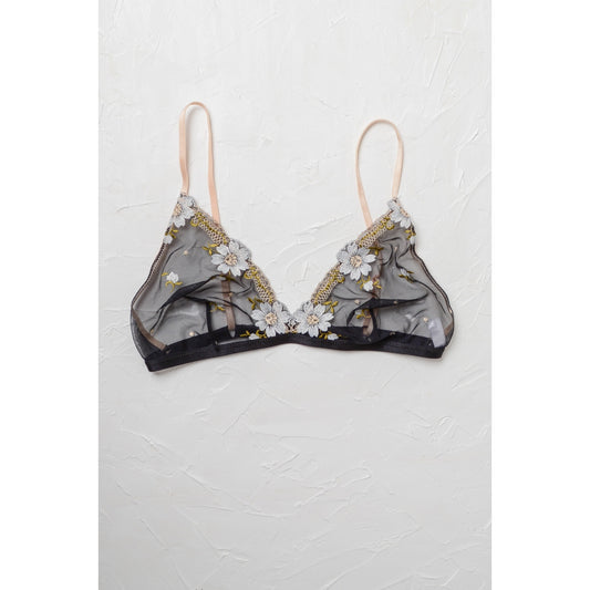 Floral Bralette - Black